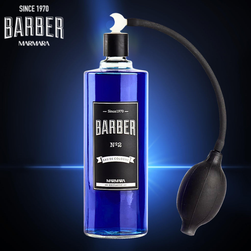 Marmara Barber Cologne - Best Choice of Barbers and Traditional Shaving Fans No:2 Series (Ball Pump Atomiser + 500ml x 2 Bottles)