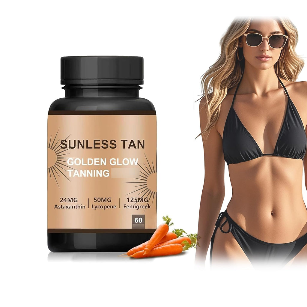 Carotenoid Tanning Blend – Sunless Tan Formula for a Natural Glow, for Face & Body Use – Carotenoid Tanning Blend for Men and Women (60Pcs)