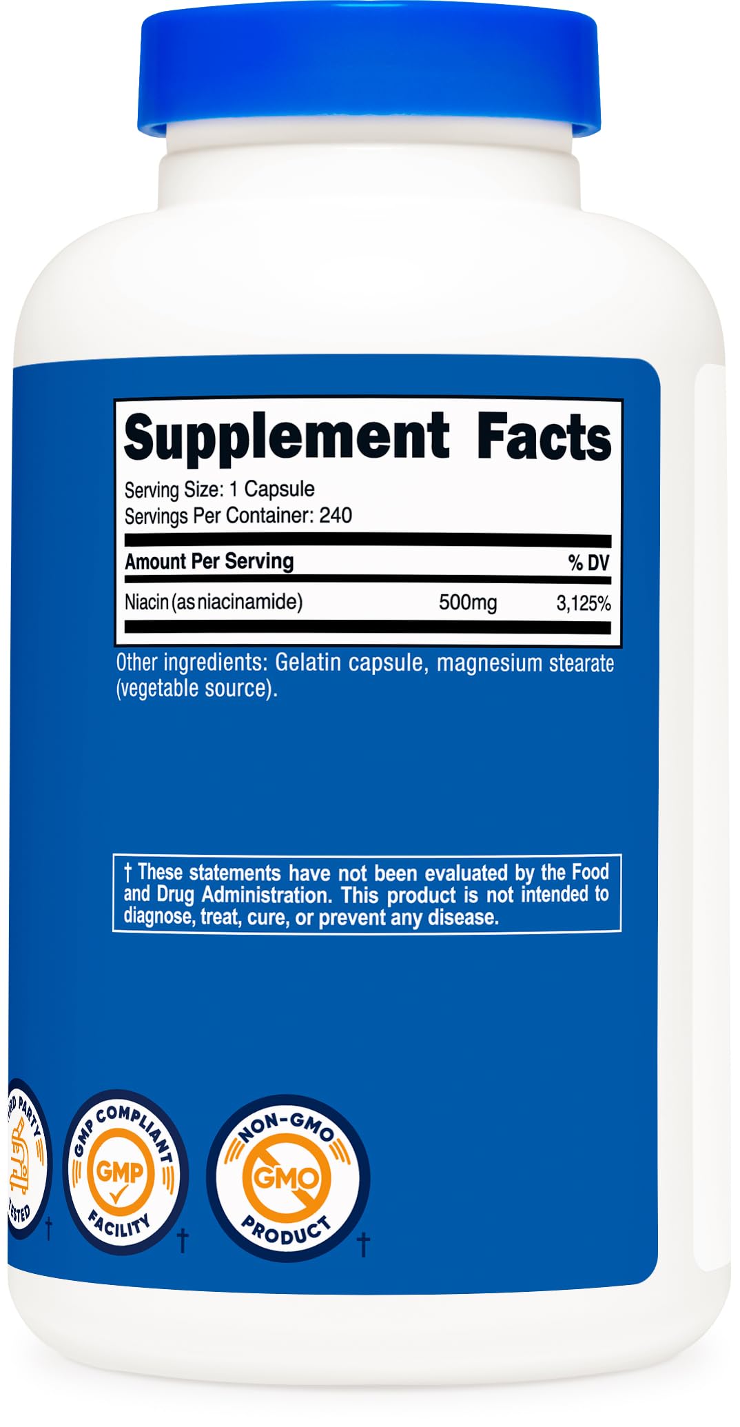Nutricost Niacinamide (Vitamin B3) 500mg, 240 Capsules (2 Bottles)