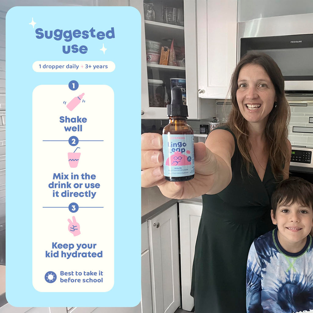 JoySpring LingoLeap – Liquid Kids Formula with Zeolite Clinoptilolite, Methylated B12 & Vitamin D3 | Gentle Daily Support for Kids’ Wellness | Ages 3+ | (1fl oz) 30 Servings