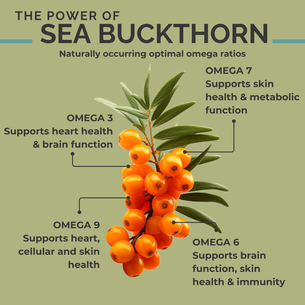 SEABUCKWONDERS Organic Sea Buckthorn Oil Omega-7 Complete, 120 Softgels, 60 Day Supply, with Omega 3, 6 & 9, Supports Hair, Skin & Nails, 100% Pure with Zero Filler Oil