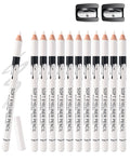 12 Pcs Barber Pencil for Lineup, White Magic Smudge-Proof Beard Pen Hairline Pencils Barber Chalk Set with Sharpener, Edge Hair Design Hairline Outliner Pencil & Beard Shaping Guide Pen for Men Makeup