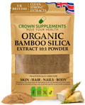 Organic Silica Extract 10:1| High Strength Naturally Sourced Silica Supplement | for Skin Health and Mobility | Vegan Capsules | from Bamboo Extract | UK Made (100G)