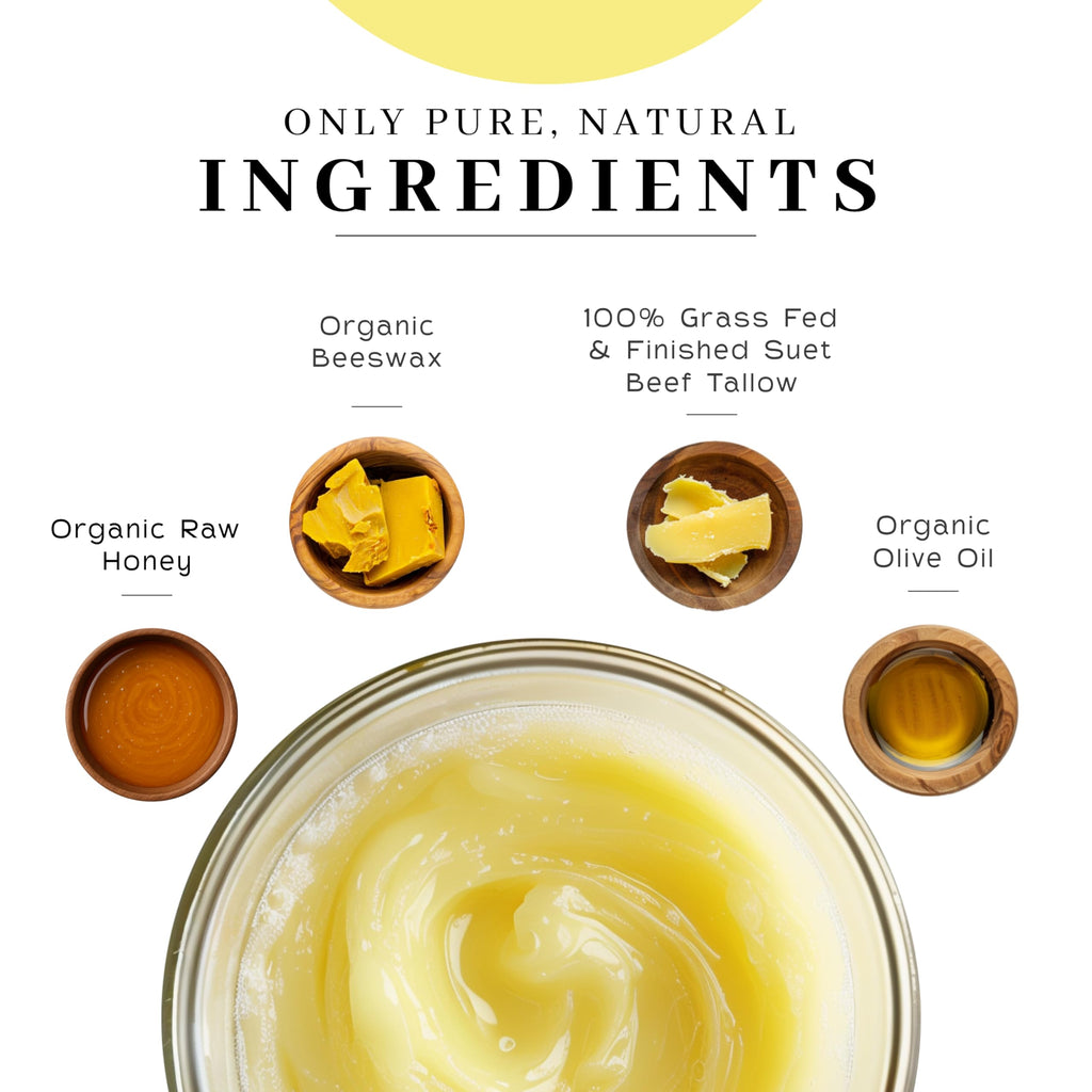 Vanman's Tallow and Honey Balm With No Added Scent (2 Pack) - Beef Tallow Face Moisturizer with Grass-Fed/Finished Beef Tallow for Skin, Organic Raw Honey and Beeswax, Cold Pressed Olive Oil - 2 oz