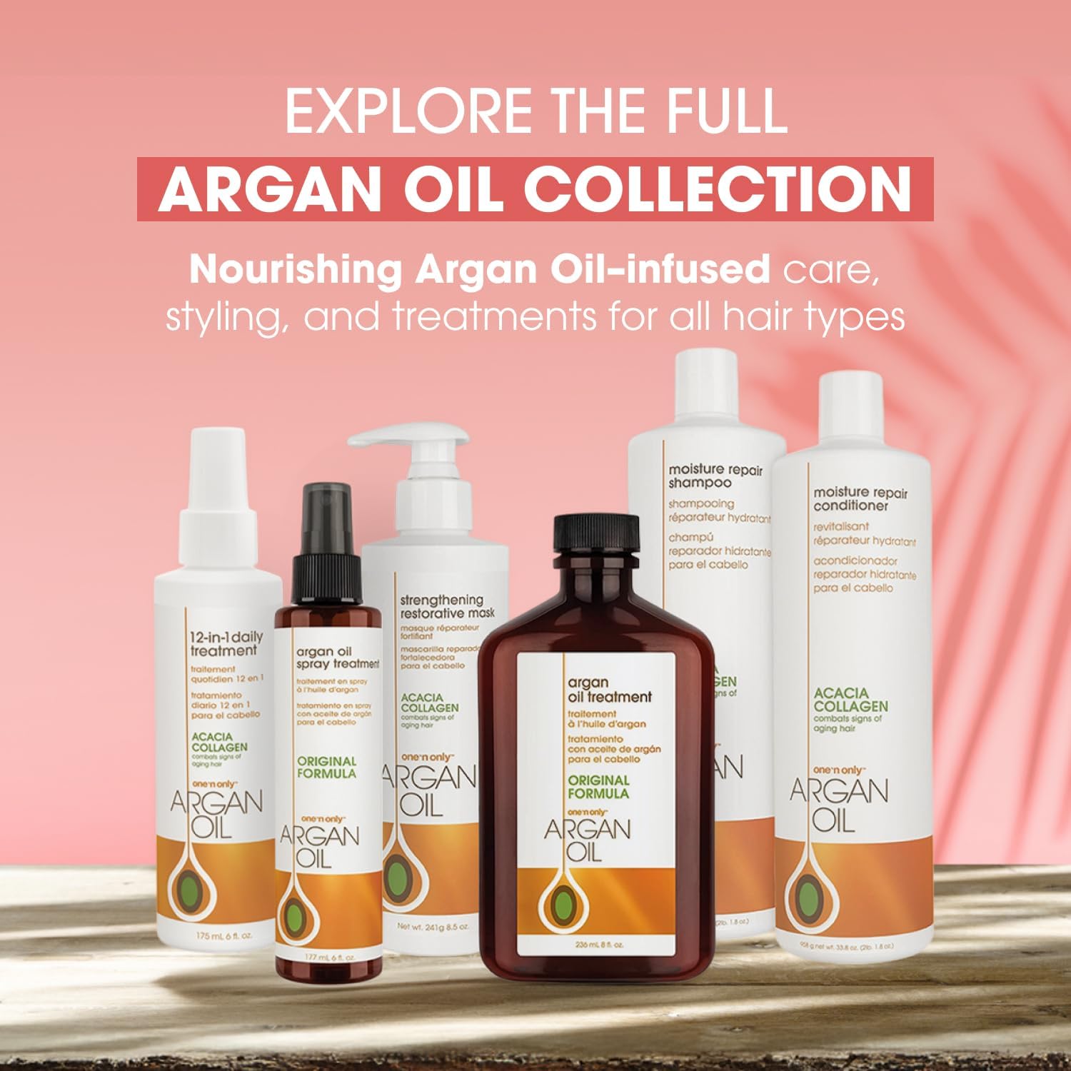 One n Only Argan Oil Hair Treatment - Lightweight & Hydrating Hair Oil for Natural, Wigs & Extensions - Shine Enhancing, Heat Protectant & Frizz Control (8 oz, 3pk)
