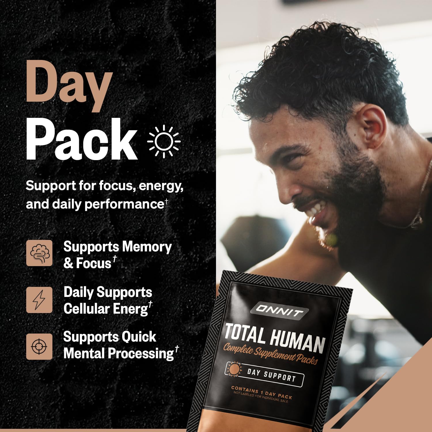 ONNIT Total Human Adult Multivitamin Comprehensive Capsule Packs with Day and Night Support, Daily Vitamin Packs for Men and Women, Dietary Supplement Capsules, 30-Day Supply, 60 Packs