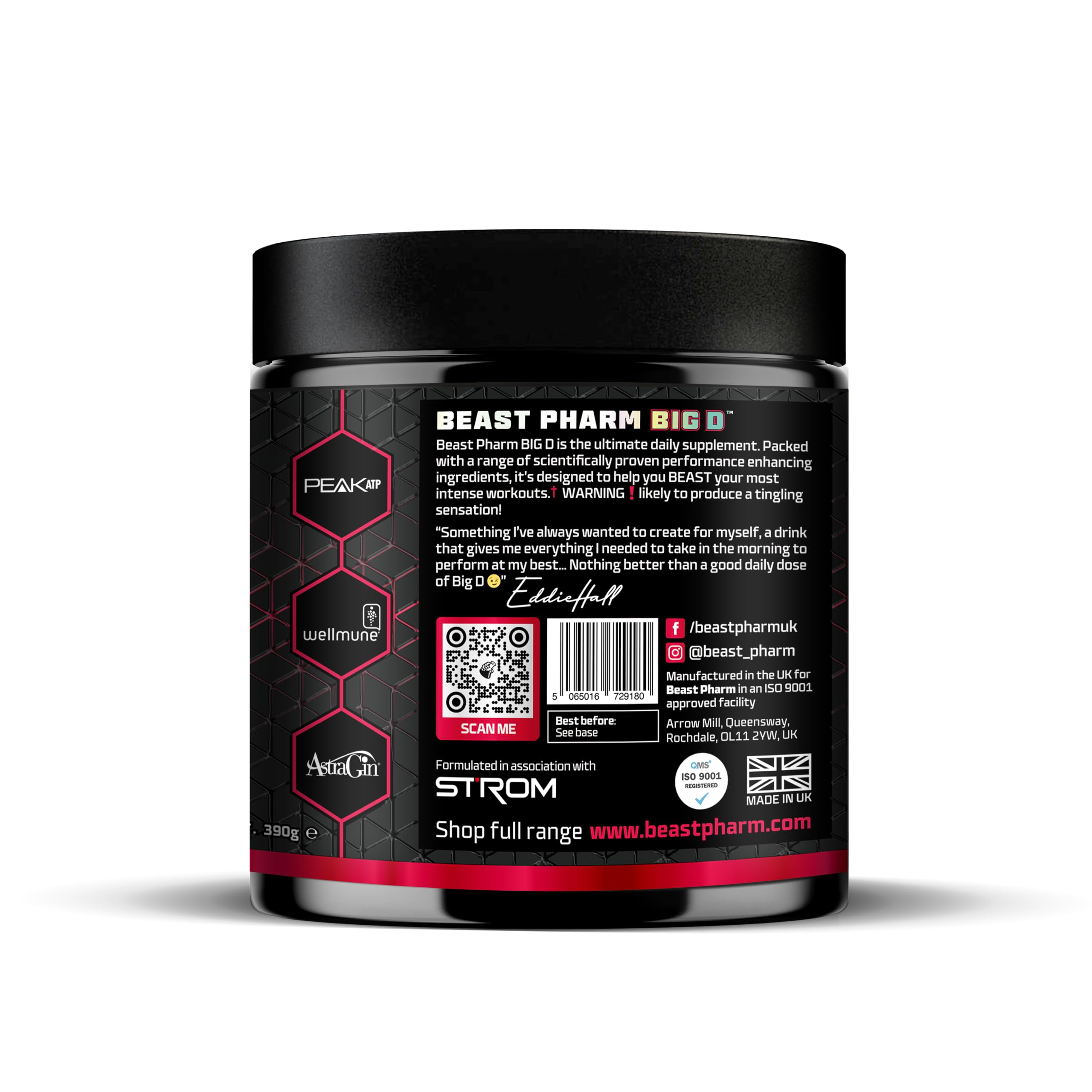 Beast Big D with Creatine Monohydrate Powder 30 Servings, Cranberry