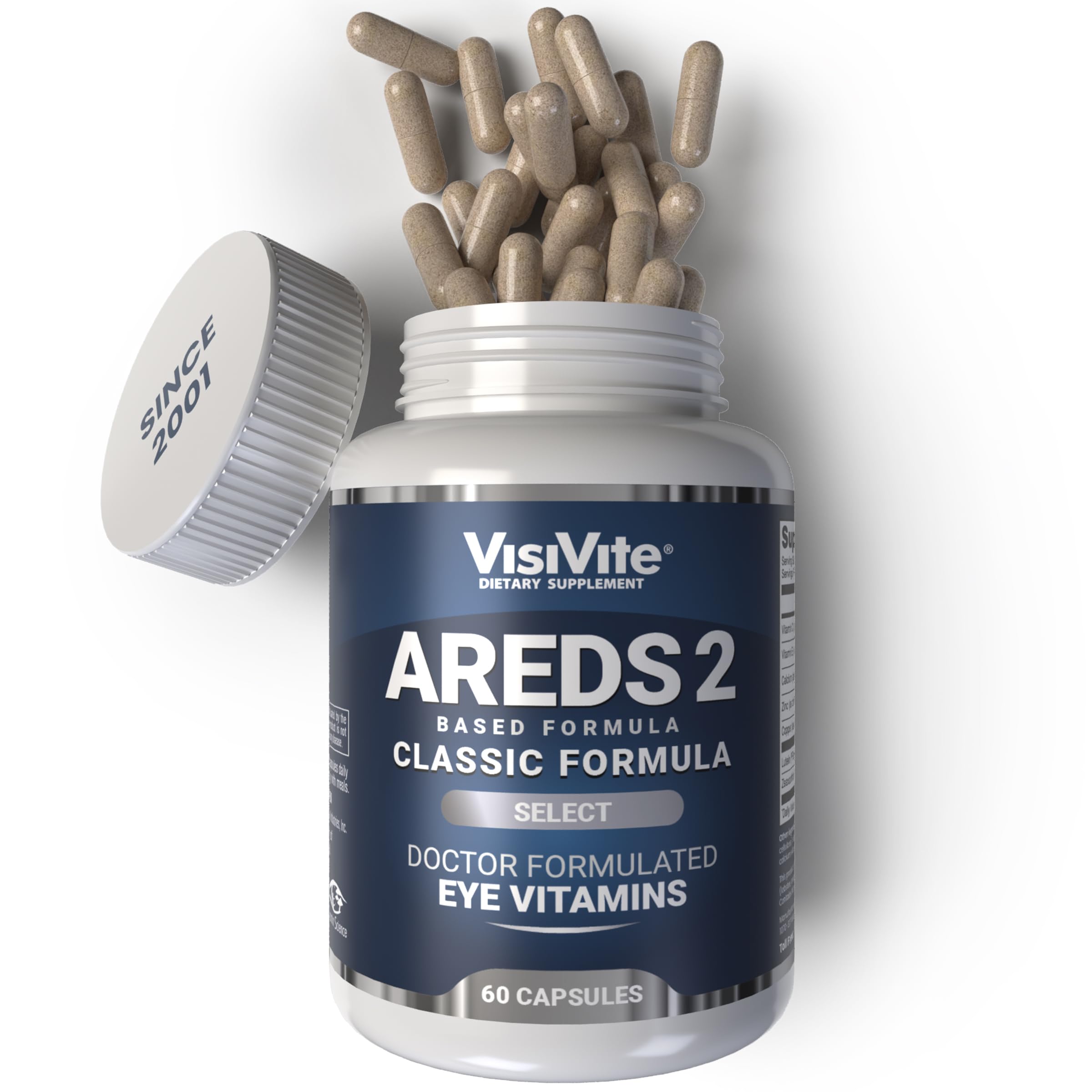 VisiVite AREDS 2 Select Eye Vitamins for Macular Support - Vitamins for Eyes with Zeaxanthin Plus Lutein Macular Supplement - Premium Macular Health Formula - Eye Supplements for Adults - 60 Capsules