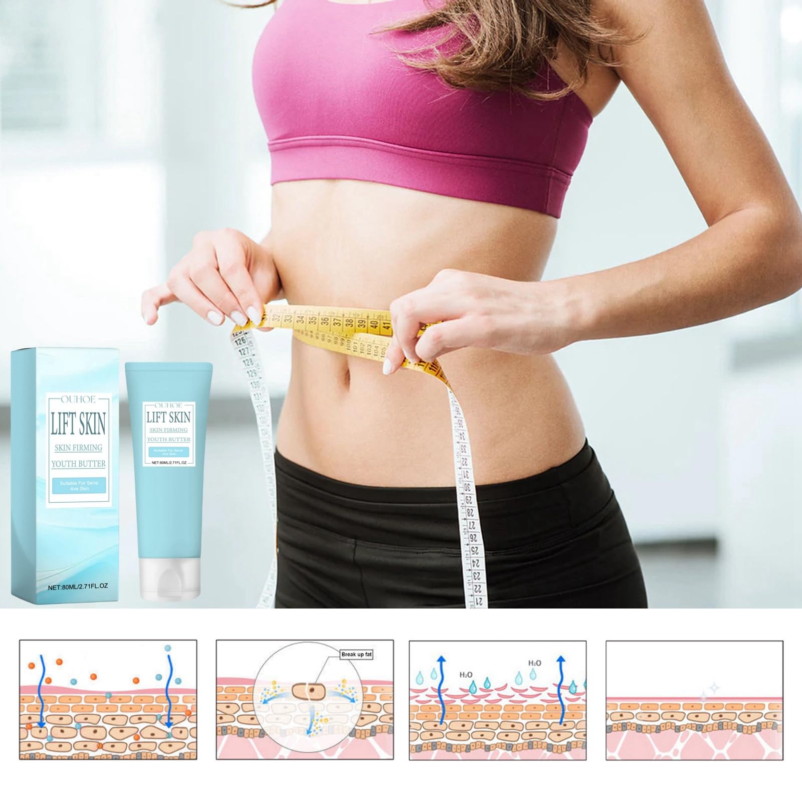 Luxelift Skin Firming Youth Butter,Luxelift Skin Firming Cream,Collagen Body Lotion,Firming Cream for Loose Skin,Body Creams for Women,Firming Body Lotion,Skin Tightening Cream Body,Skincare Cream