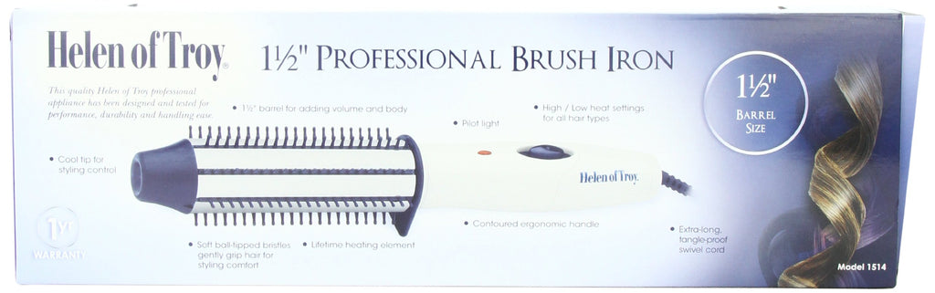 Helen of Troy 1514 Brush Iron, White, 1 1/2 Inches Barrel