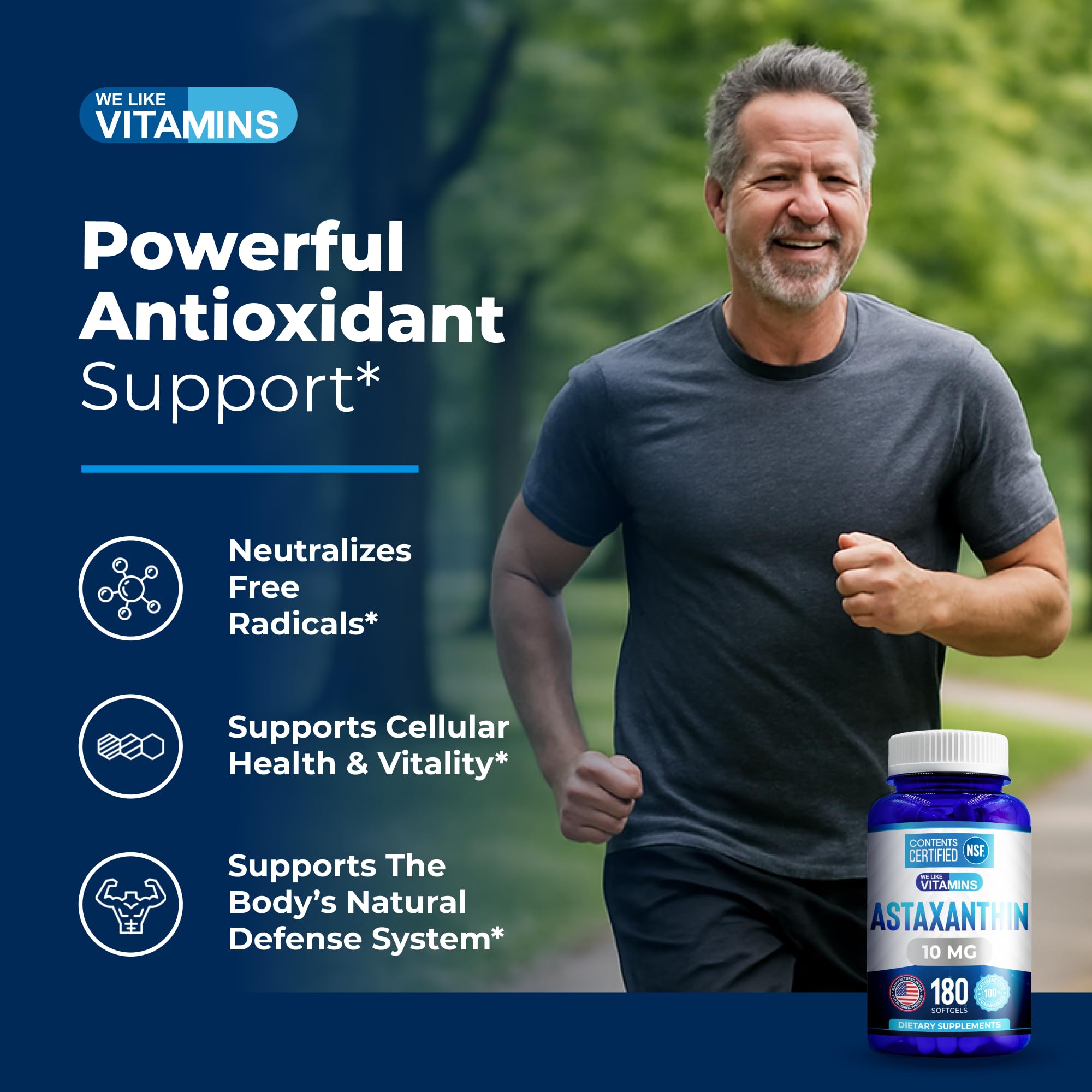 We Like Vitamins Astaxanthin 10mg Softgel - Highly Potent Astaxanthin Supplements from Haematococcus Pluvialis - Improves Eye, Joint, Skin Health & Energy Levels - 180 Servings, 6 Month Supply
