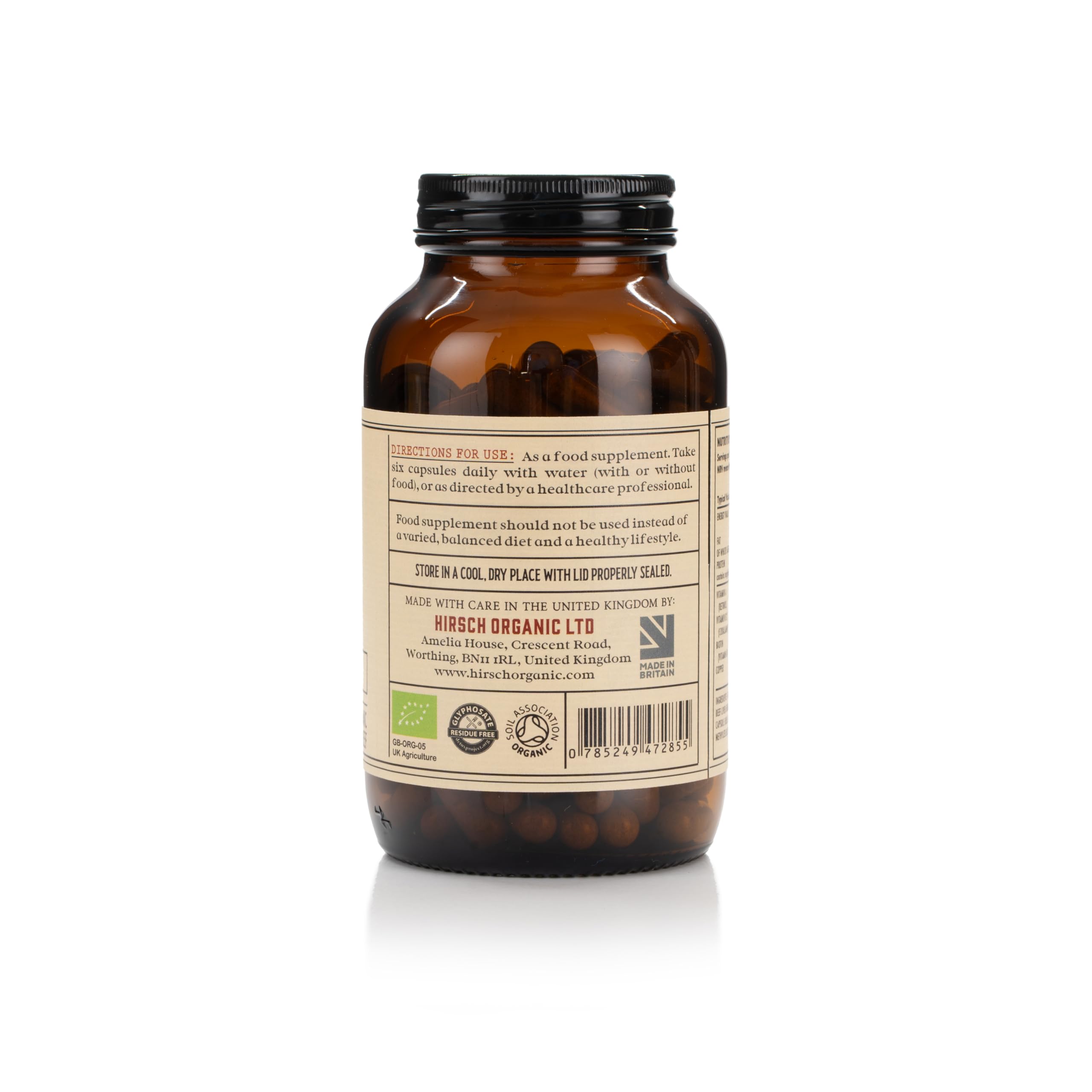 Hirsch PrimeOrgan™ 100% Organic Grass Fed UK Beef Liver Supplement Capsules