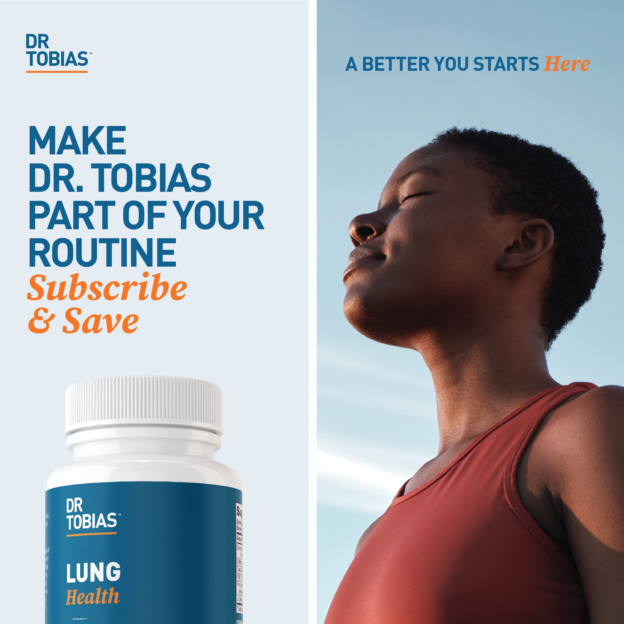 Dr. Tobias Lung Health - Lung Support Supplement with Vitamin C, Butterbur, Quercetin & Bromelain | Lung Cleanse & Detox Formula for Bronchial & Respiratory System Non-GMO (120 Capsules, 120 Servings)