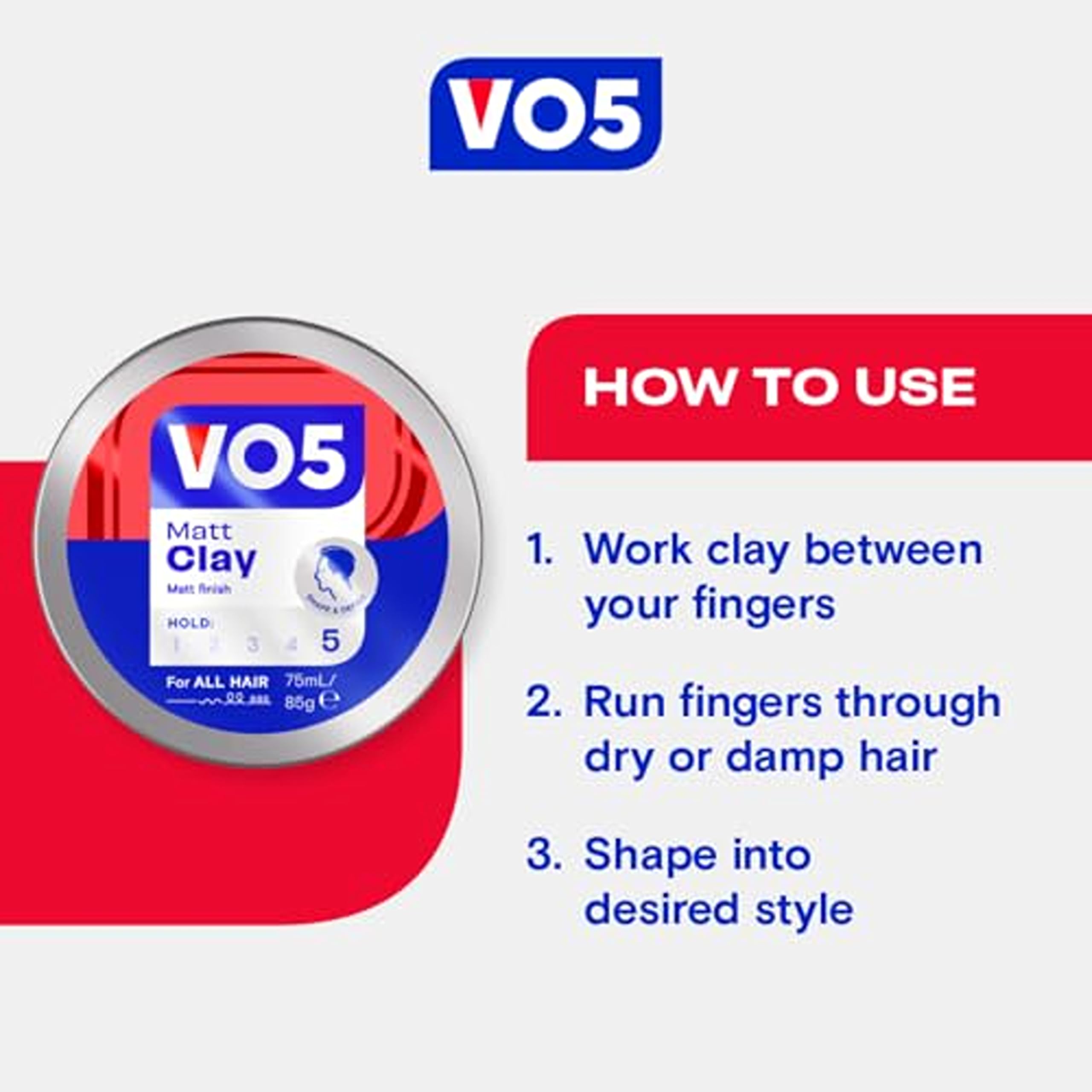 VO5 Matt Hair Clay, 75ml