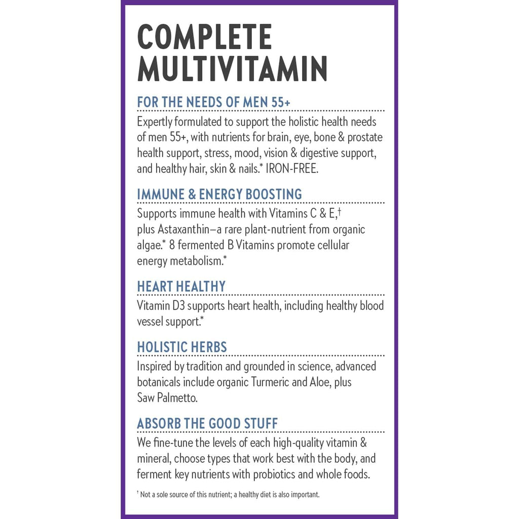 New Chapter One Daily Every Man's Multivitamin 55+ - Offers Eyesight, Immune System & Cellular Energy Support* - Contains Astaxanthin, Saw Palmetto & More - Gluten Free & Vegetarian - 96 Tablets