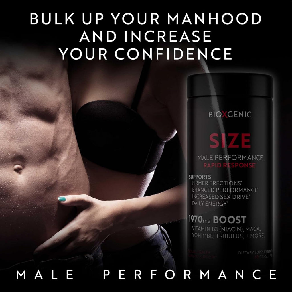 BioXgenic Size Male Performance Formula & Pre-Workout - 60 Capsules