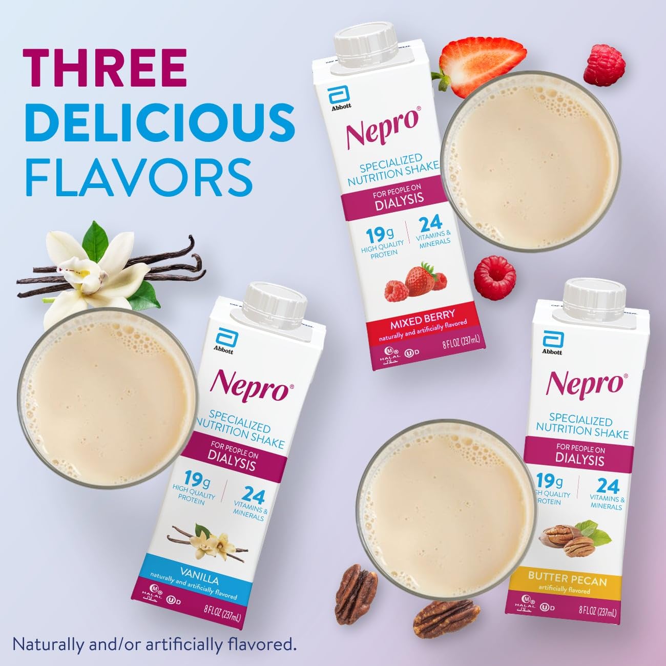 Nepro Nutrition Shake for People on Dialysis, 19g Protein, 420 Calories, Vanilla, 8 fl oz, Pack of 16