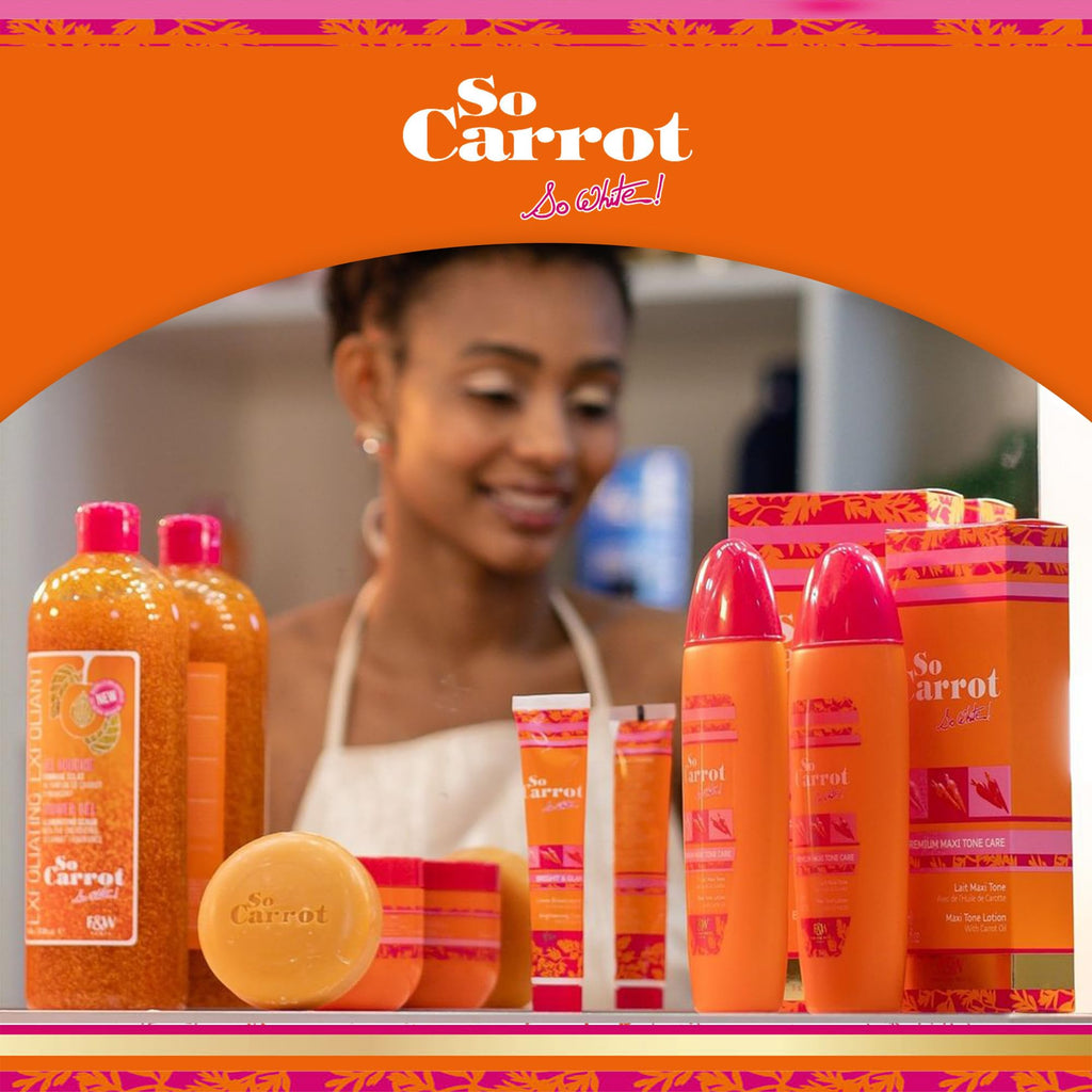 Fair & White So Carrot, Brightening Oil - 8.4 fl oz / 250ml - Natural Moisturizing & Nourishing - Hydrates and Brightens Skin Tone - With Glycerin, Sweet Almond & Carrot Oil
