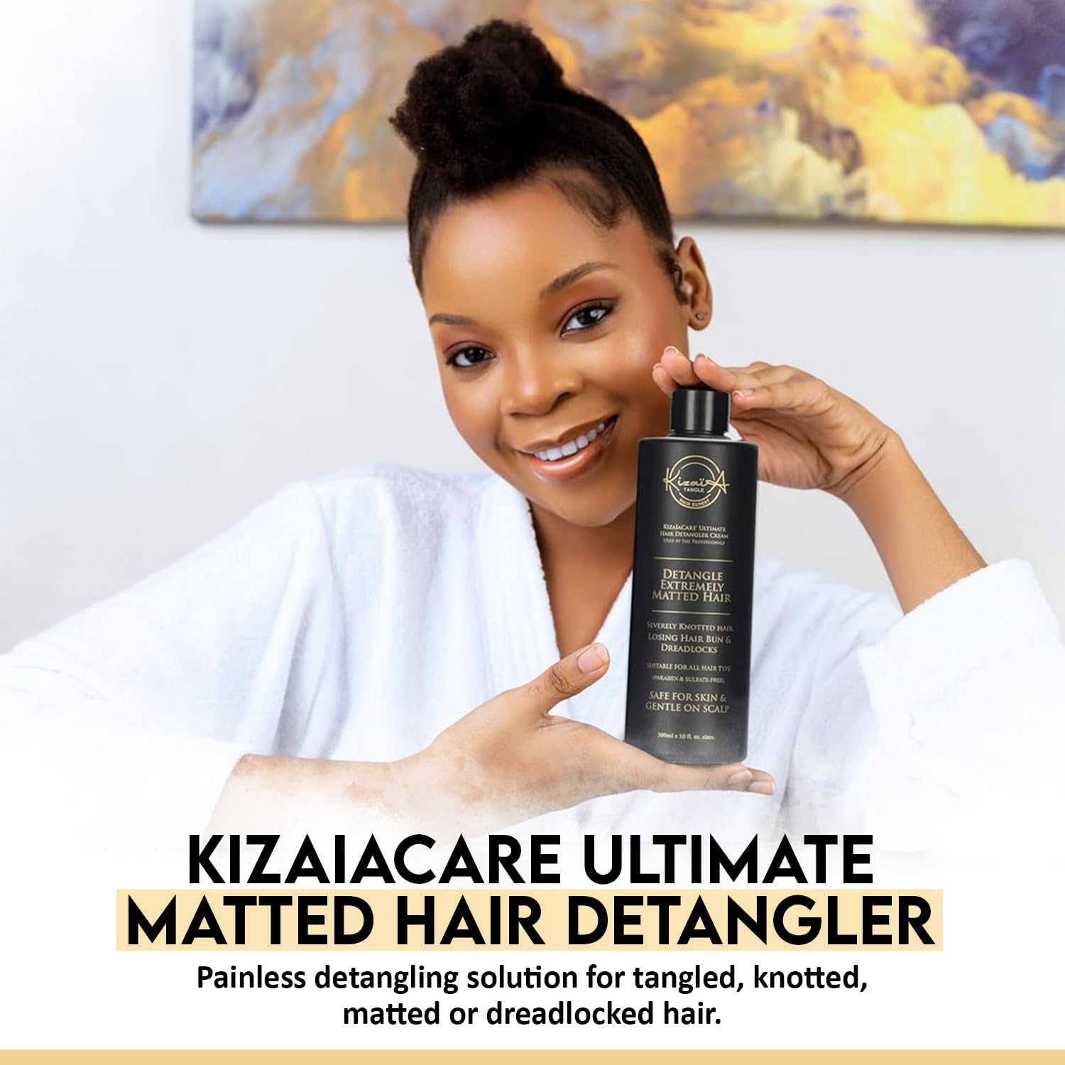 KizaiaCare Ultimate Matted Hair Detangler: Painless detangling solution for tangled, knotted, matted or dreadlocked hair. | Adults & Children Suitable for all types.