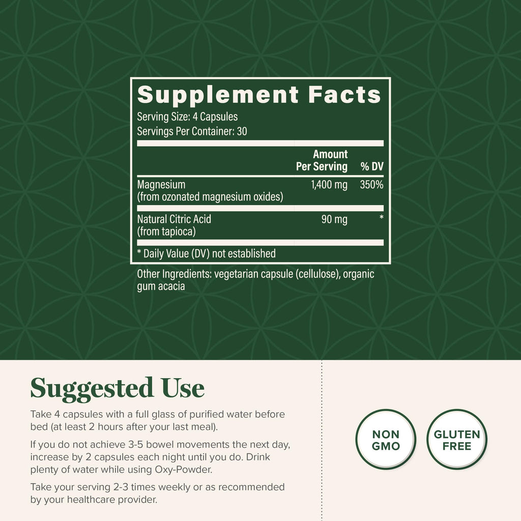 Global Healing Center Oxy-Powder Oxygen Based Safe and Natural Colon Cleanser and Relief from Occasional Constipation (120 Capsules)(Packaging may vary)