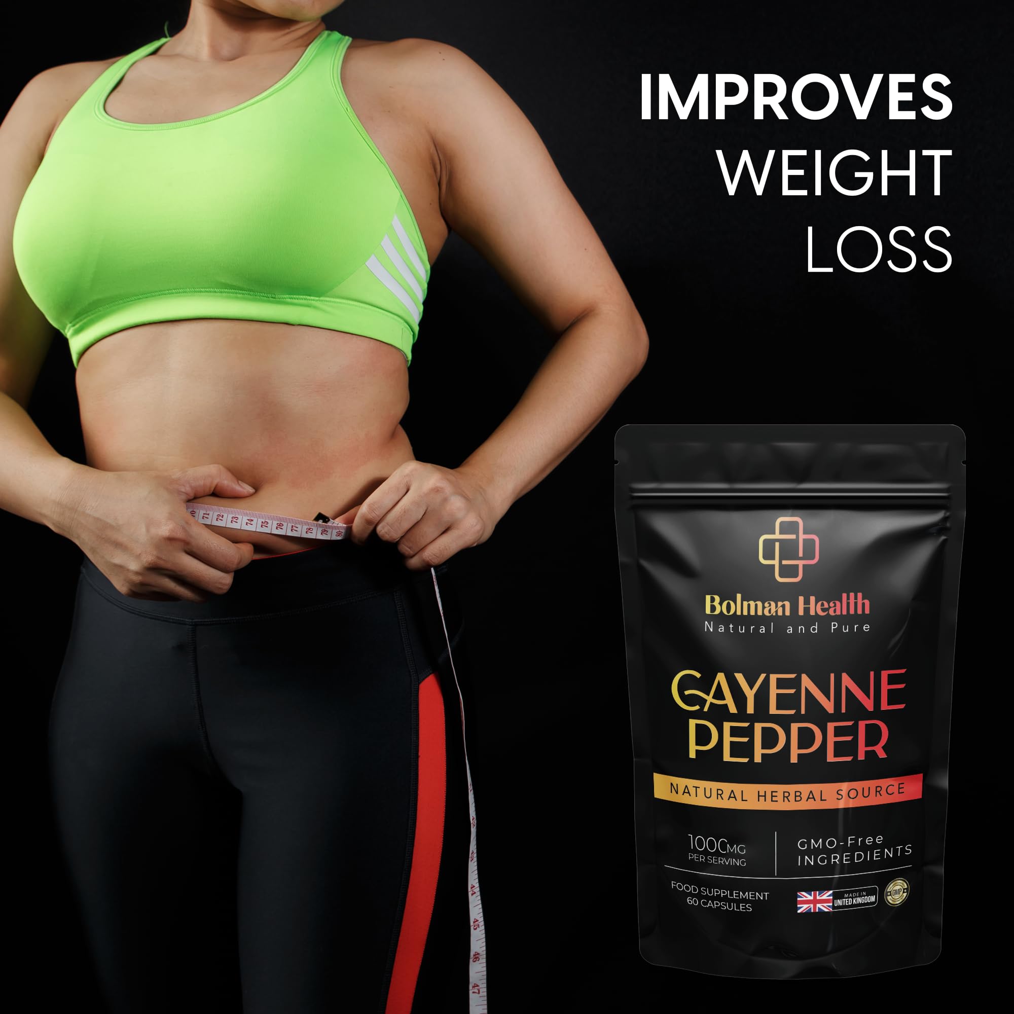 Cayenne Pepper Capsules | 1000mg Per Serving | 60 Vegan HPMC Capsules | Supports Digestion, Circulation & Metabolism | Natural Herbal Supplement | Non-GMO | Gluten-Free