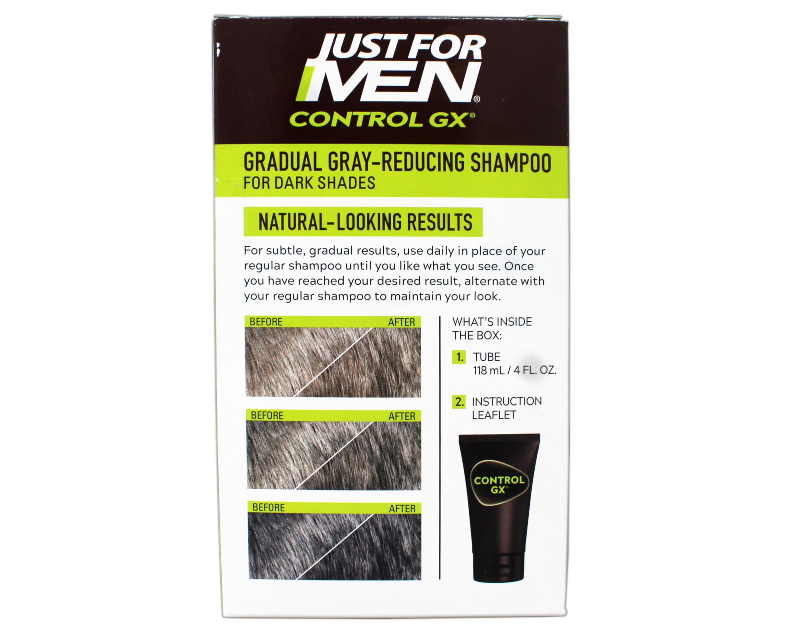 Just for men Control GX, Grey Reducing Shampoo for Grey Hair – All Shades, 147 ml