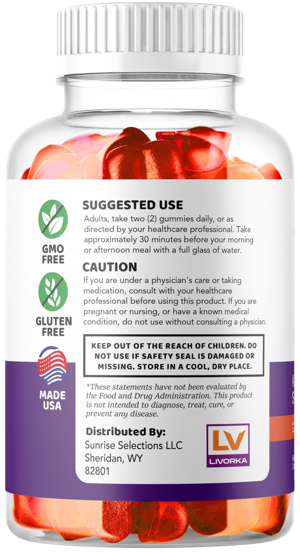 LIVORKA (5 Pack) Ultra Quick Keto ACV Gummies, UltraQuick KetoACVGummies 1050MG, UltraQuickKeto Plus ACV Gummys Support, UltraQuickKeto, UltraQuickKetoPlus Gummy, 300 Gummies for 5 Months