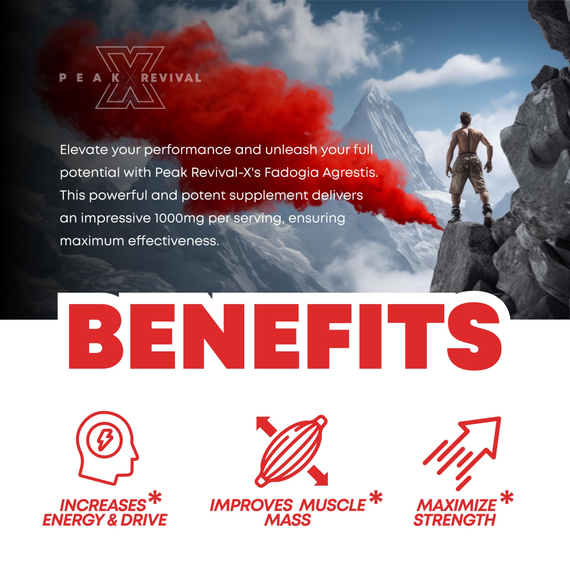 Testosterone Booster for Men with Fadogia Agrestis 1000mg Per Serving - Improve Natural Testosterone production, Increase Energy and Muscle Growth - Testosterone Supplement for Men (60 Capsules)