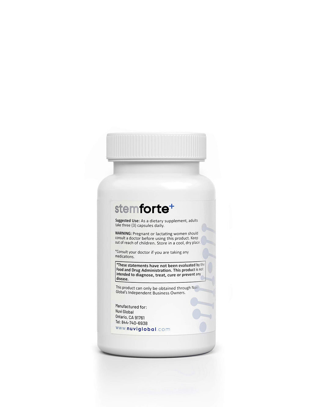 NuVi Global Stemforte Plus Stem Cell and Telomere Supplements – Cell Regeneration, Cell Growth & Telomere Support for Healthy Aging & Cellular Health – 90 Capsules for Men & Women