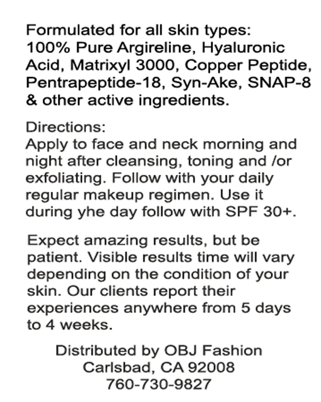 DNA Code®- No Needle Alternative-Argireline NeuroPeptides Wrinkle Reduce Moisturizer+Matrixyl 3000, Syn-Ake, SNAP-8, Copper Peptides