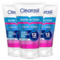 Clearasil Rapid Action Exfoliating Scrub, For Acne Prone Skin, Unclog Pores, Reduces Blackheads, Pimples & Excess Oil, Everyday Spots Prevention, Pack Of 3 x 125 ml