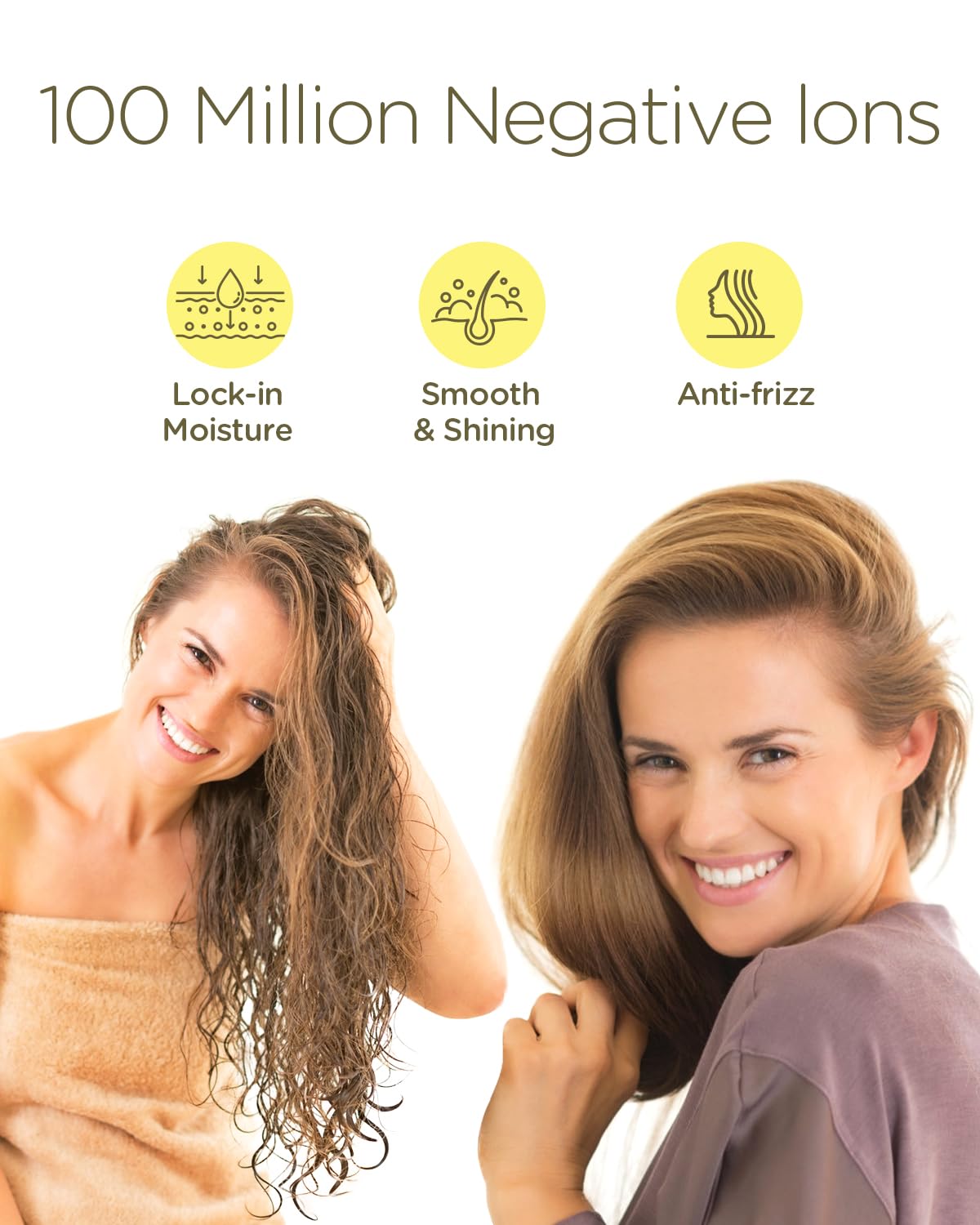 Plavogue Dual Voltage Blow Dryer Brush for European Travel,110V-240V Hot Air Brush with Volumizer, Negative Ionic Anti-Frizz - Styling Brush with Ceramic Coating for Long/Mid Hair Types, Oval Shape