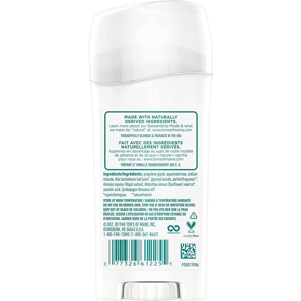 Tom's of Maine Natural Long-Lasting Deodorant Stick Lavender 2.25 Oz (Pack of 5)