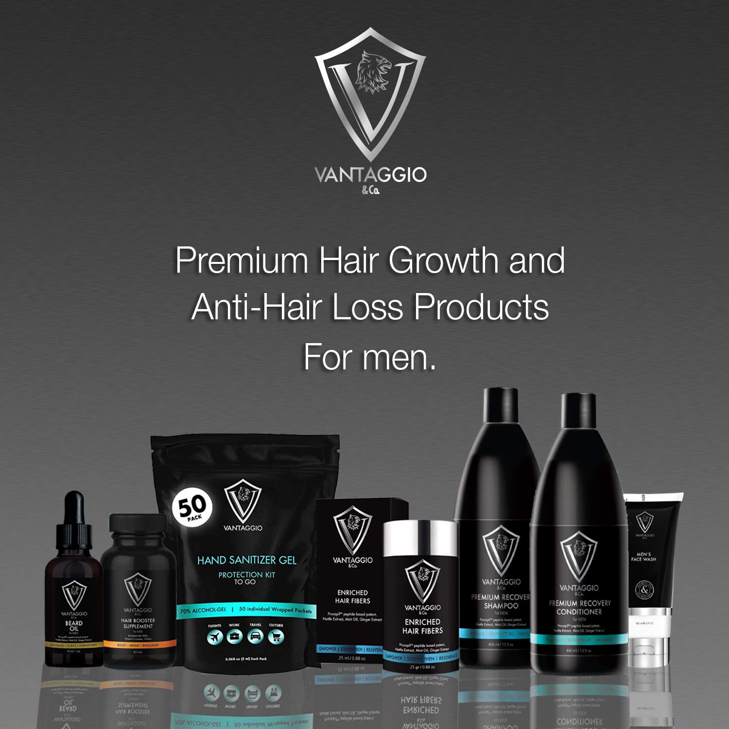 Vantaggio - Premium Shampoo & Conditioner Set – Stops Hair Loss – Boosts Hair Growth and Thickening – Procapil – DHT Blocker fights thinning and Alopecia