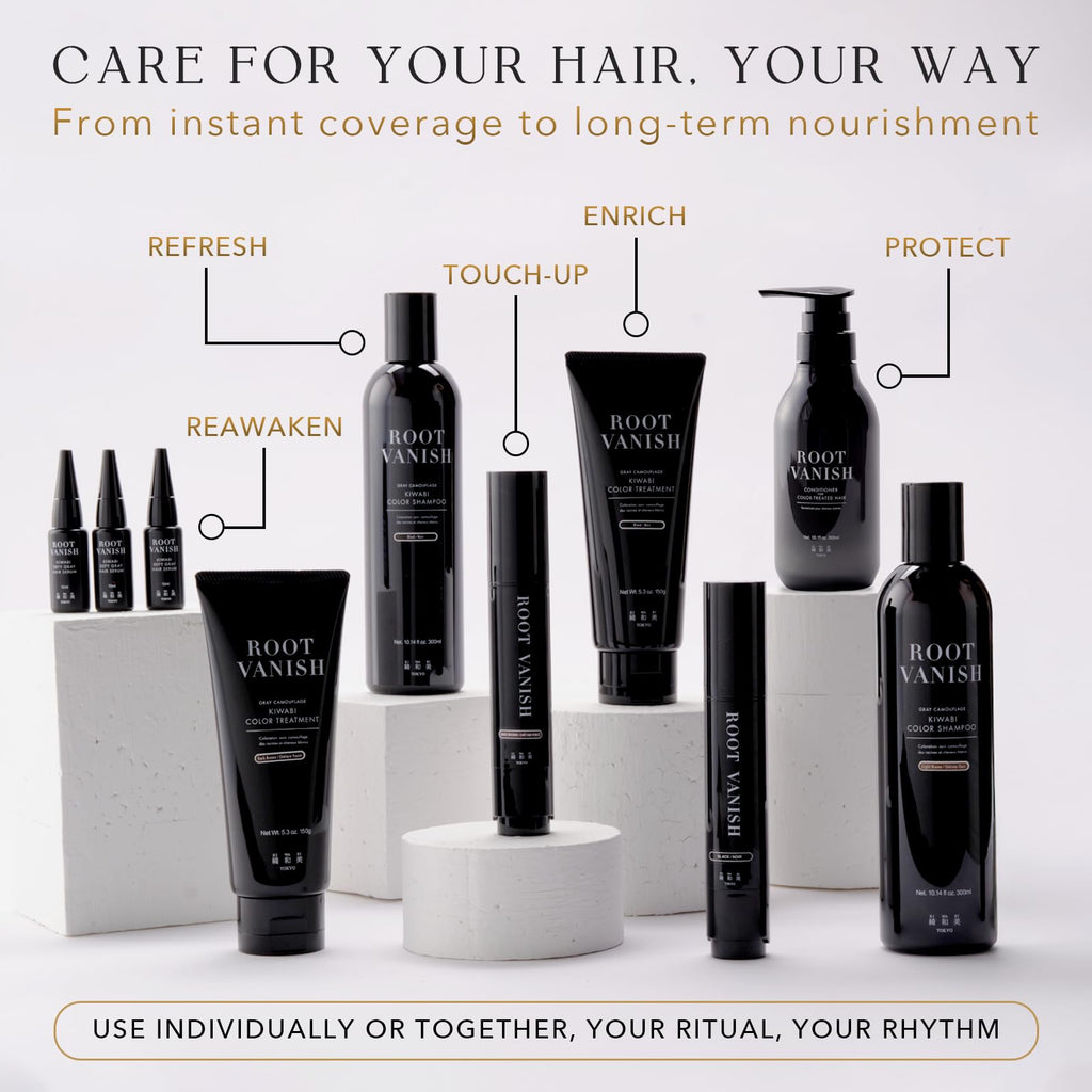 Kiwabi Hair Color Shampoo for Gray Coverage – Gradual, No Damage, Natural Hair Dye Shampoo for Gray Hair for Women & Men – Sulfate-Free & Ammonia-Free – Gentle on Hair & Scalp (Dark Brown)