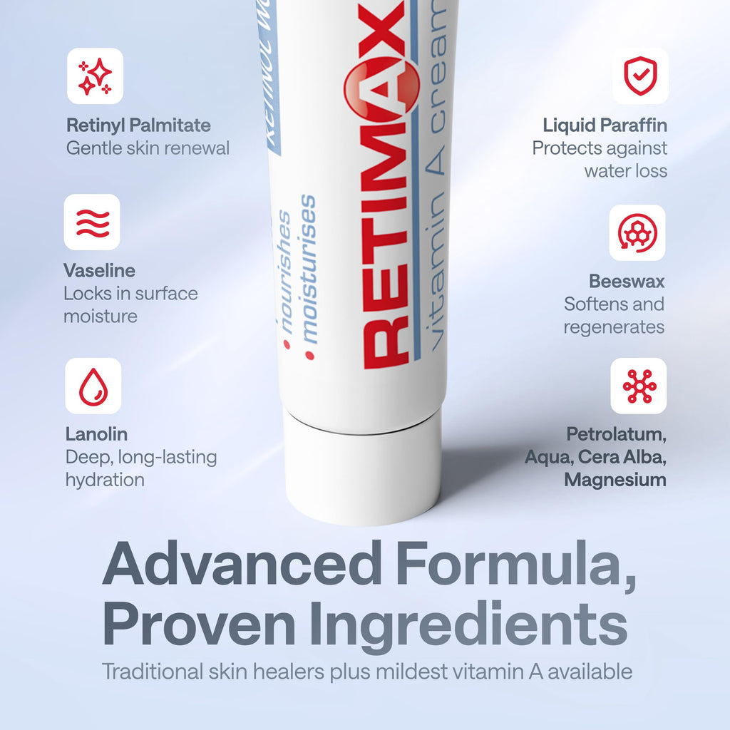 RETIMAX 1500 Vitamin A, Retinol, Protective Ointment, Anti-Ageing Anti-Wrinkles Cream For Sensitive & Dehydrated Skin - 30g
