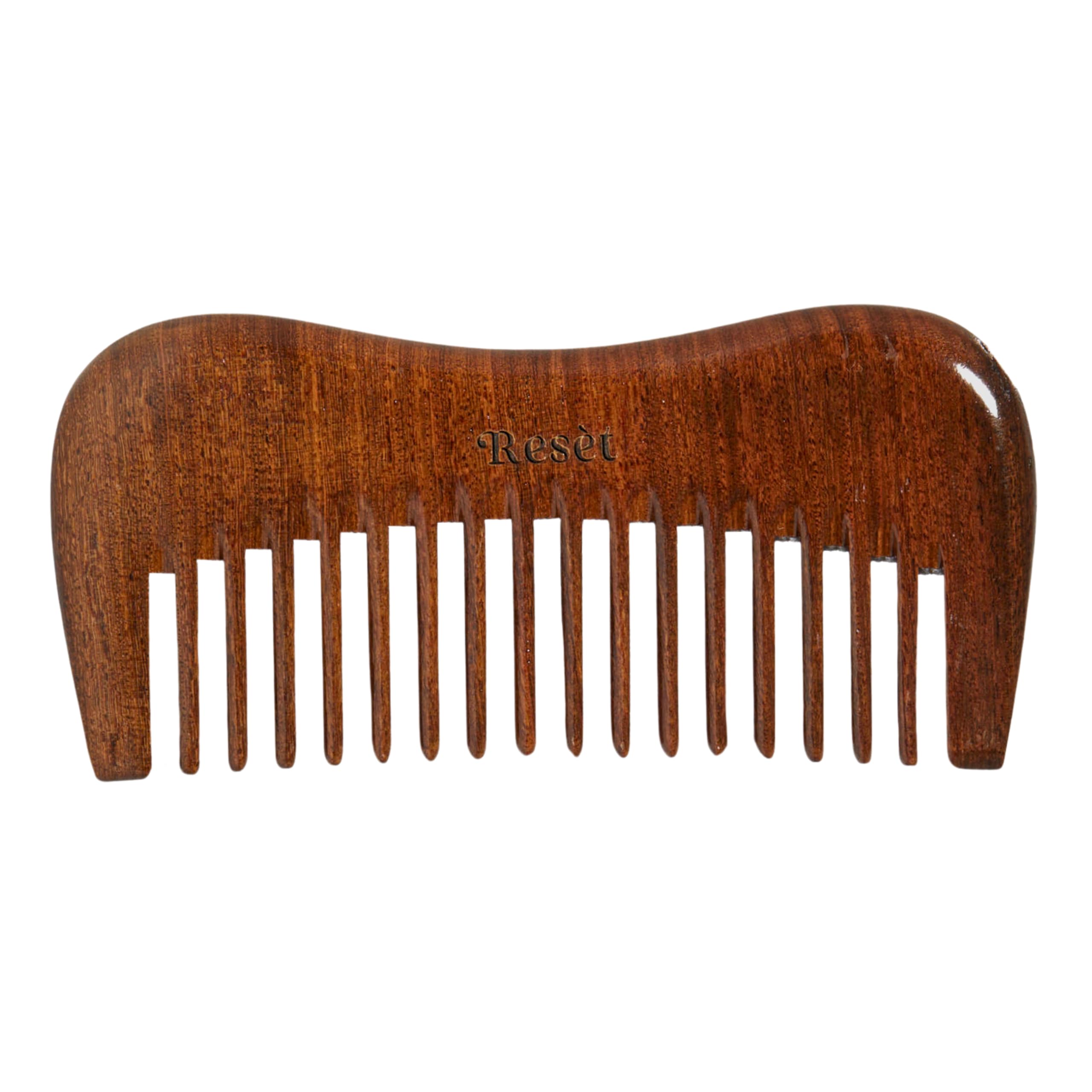 Resèt 100% Natural Handmade Sandalwood Comb | Soft Wide Tooth Wooden Comb | Eco-Friendly Anti-Static Wooden Massage Comb | Wooden Hair Detangler for Men and Women