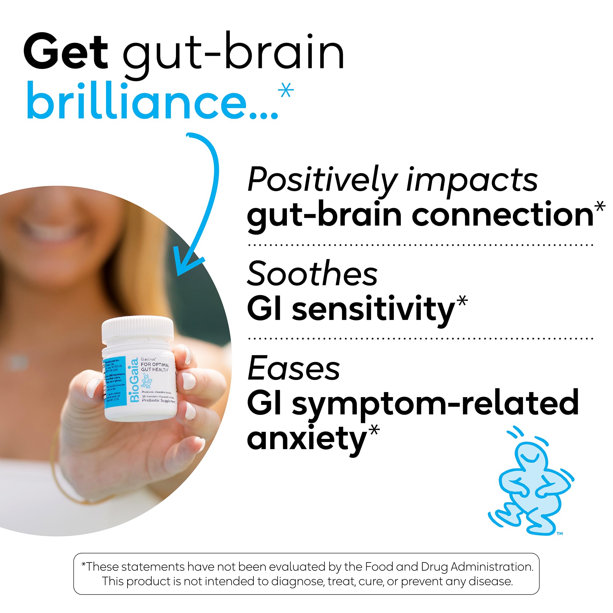 BioGaia Gastrus Gut Health Probiotic | Eases Abdominal Discomfort, Gas & Bloating | Promotes Regularity & a Healthy Gut | Contributes to a Balanced Microbiome | Backed by 30 Years of Research | 2-Pack