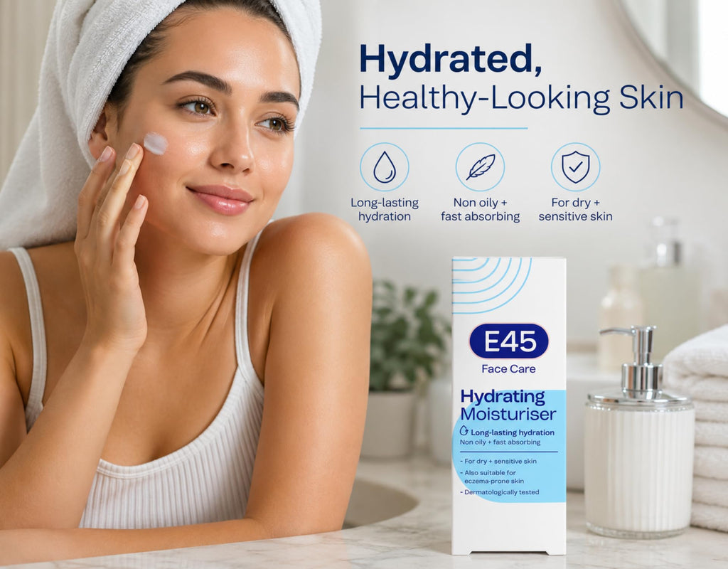 – Face Cream for Long-Lasting Moisturisation – E45 Cream for Dry and Sensitive Skin – Dermatitis and Eczema Cream – Fast-Absorbing and Non-Greasy Formula - Dermatologically Tested