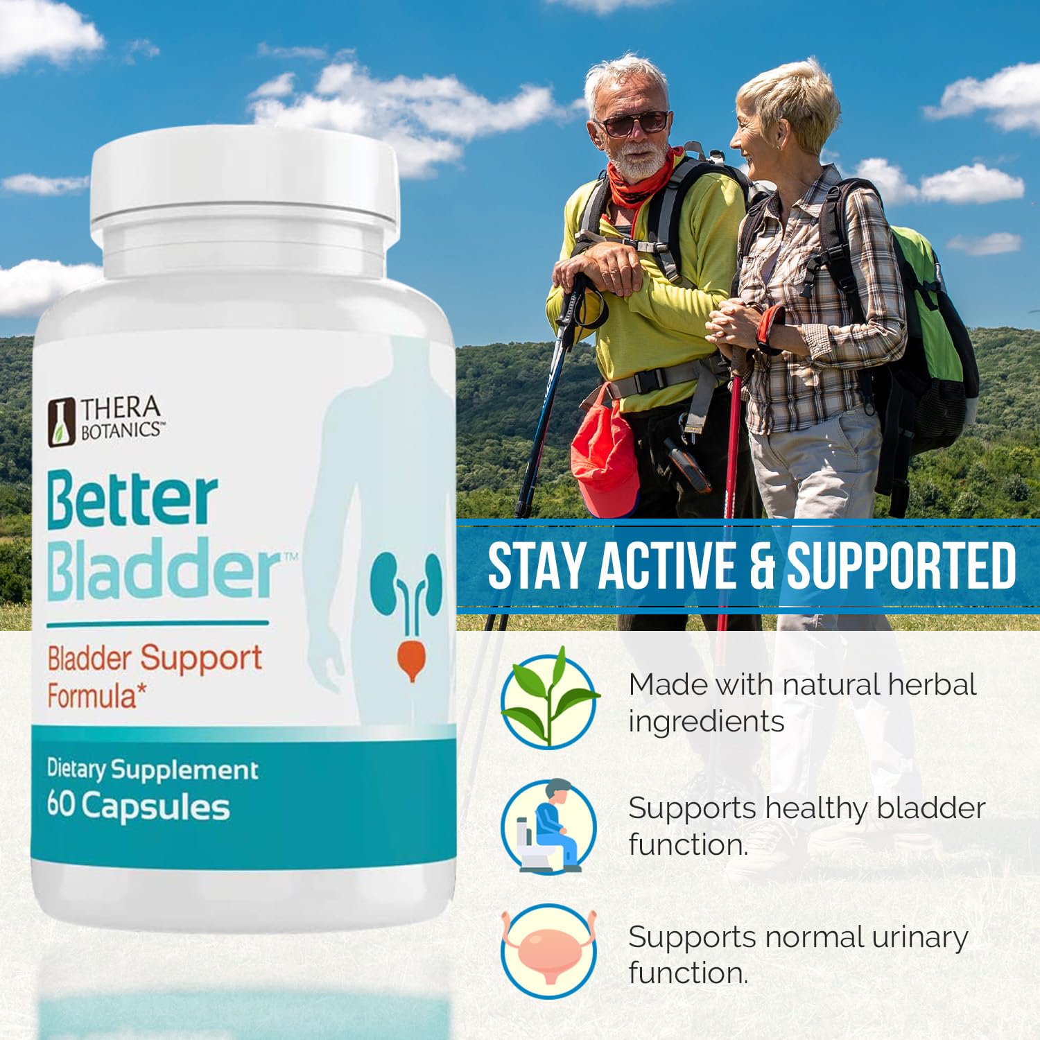 Better Bladder - Bladder Support Supplement for Men & Women, 60 Capsules
