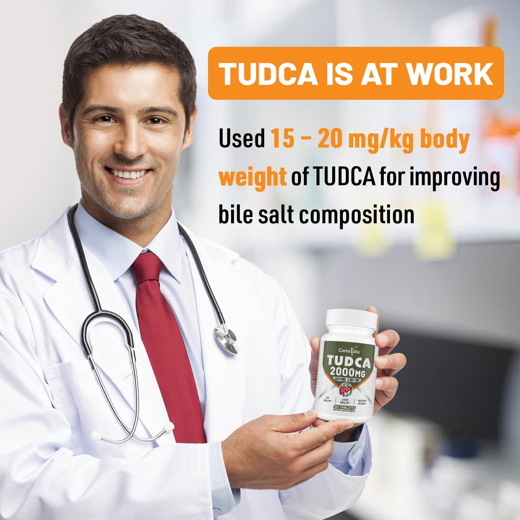 Canarata TUDCA Liver Supplements 2000mg - Strong Bile Salts Support Liver Detox & Cleanse - Liver and Gallbladder Health Formula-Easy to Swallow Tablets-30 Days Supply
