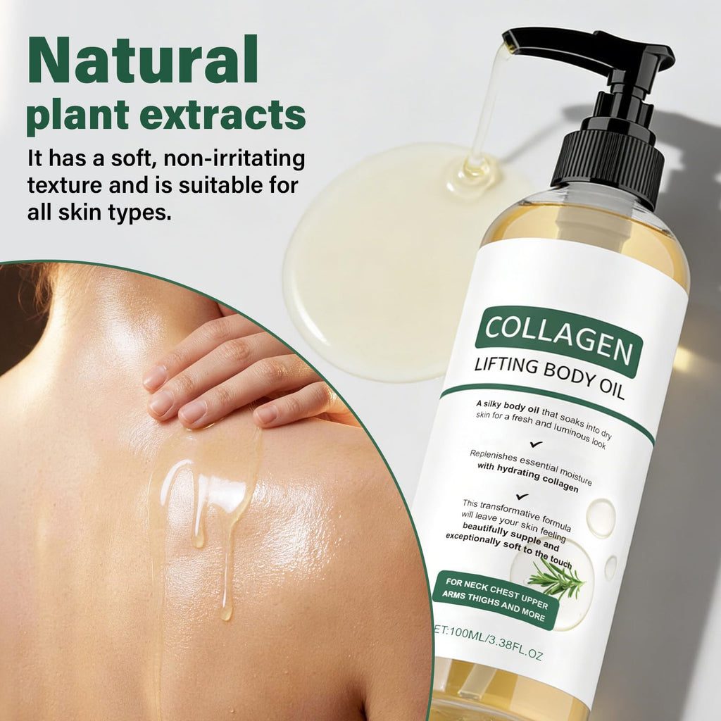 2PCS Collagen Body Oil Set - Firming, Moisturizing, and Nourishing Massage Oil for Skin Care
