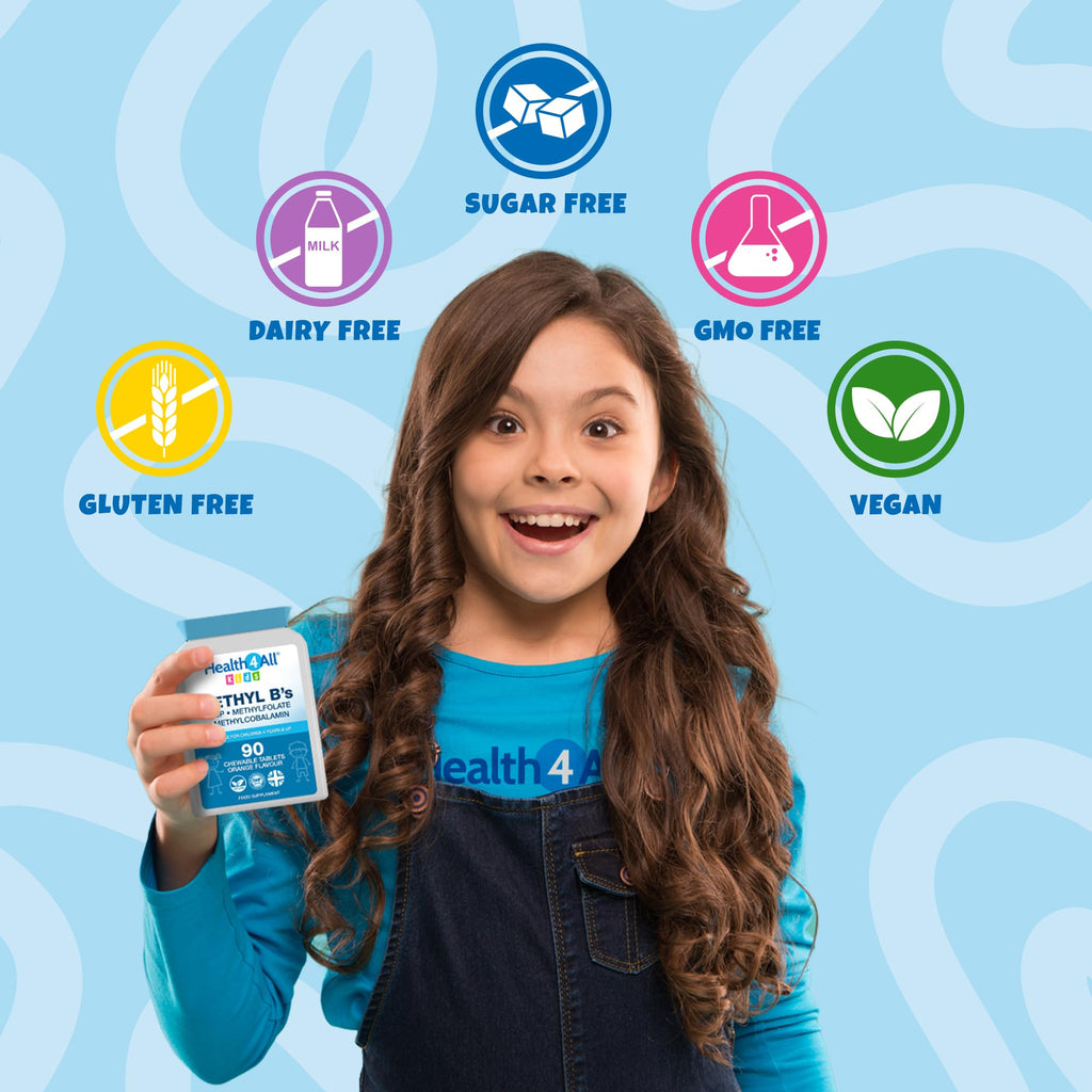 Kids Methyl B's 90 Chewable Tablets, Stress & Mood Support for Children 4+