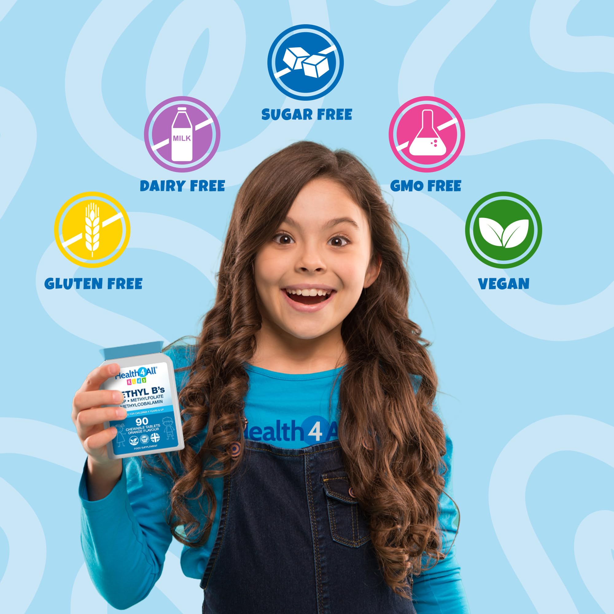 Kids Methyl B's 90 Chewable Tablets, Stress & Mood Support for Children 4+