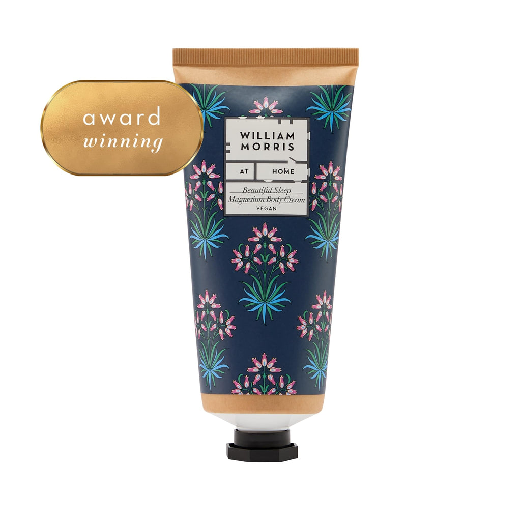 William Morris At Home Body Cream 200ml, Magnesium, Skin Softening, Fragrance with Calming Essential Oils, Travel Size, Vegan and Cruelty Friendly, Beauty Gift for Her