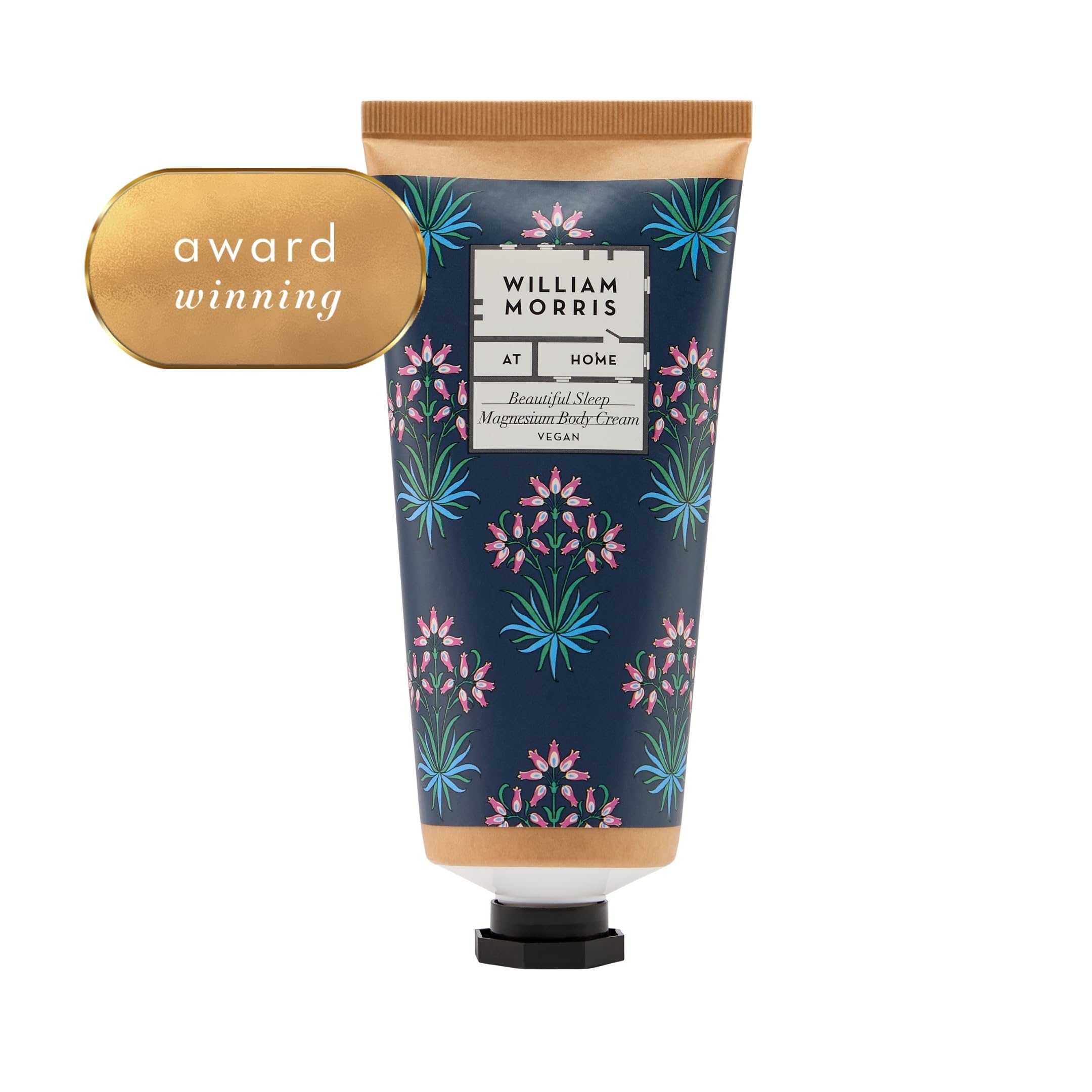 William Morris At Home Body Cream 200ml, Magnesium, Skin Softening, Fragrance with Calming Essential Oils, Travel Size, Vegan and Cruelty Friendly, Beauty Gift for Her