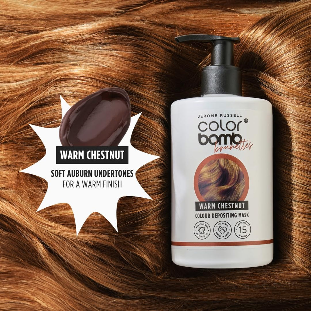 Jerome Russell WARM CHESTNUT Colour Bomb | Colour Depositing Hair Mask