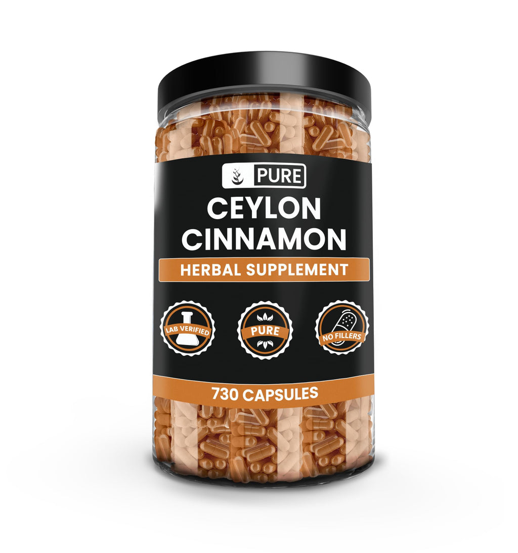 PURE ORIGINAL INGREDIENTS Ceylon Cinnamon (730 Capsules) No Magnesium or Rice Fillers, Always Pure, Lab Verified