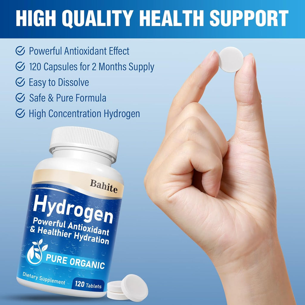 H2 Hydrogen Water Tablets with Magnesium, Molecular Hydrogen Tablets for Drinkin