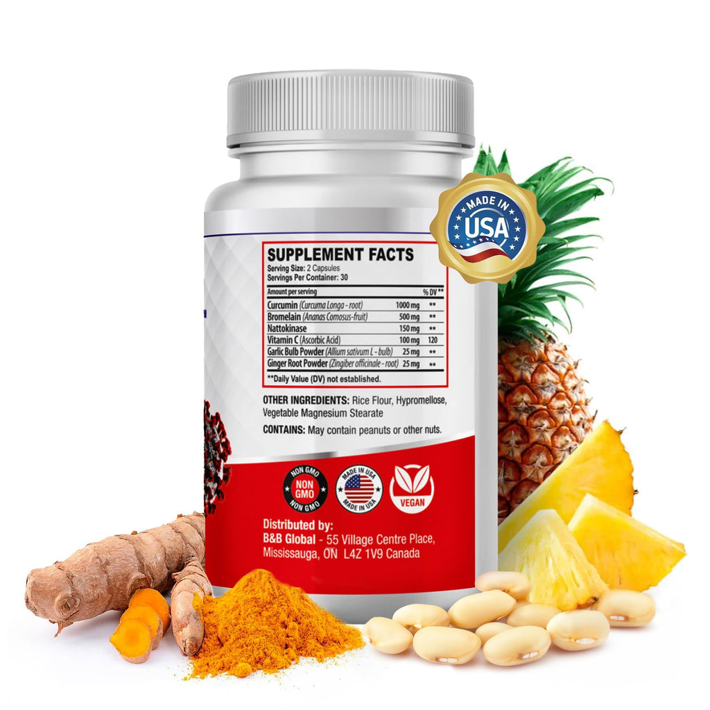Spike Protein Detox Supplement - 3-in-1 Ultimate Nattokinase 4000 FU, Bromelain 500mg, Curcumin 1000mg - Unflavored Spike Detox Cleanse - Wellness Formula for Immune & Spike Support - 60 Capsules